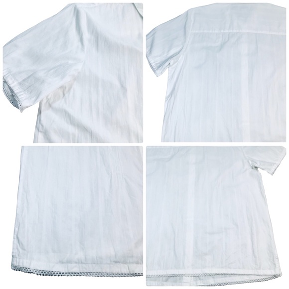 JENNIFER MOORE - Short Sleeve Button Down Shirt with Accent Trim - XL - Picture 11 of 12